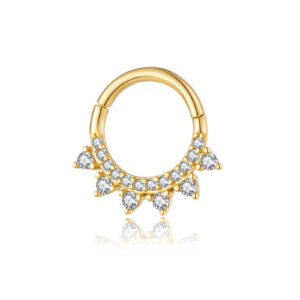 Silver Gold - Plated Zircon Sunburst Hoop Earring-MME1261