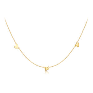 925 Silver Gold-Plated Heart Charm Necklace-MMN698