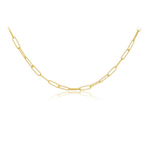 925 Silver Minimalist Paperclip Chain Necklace-MMN337