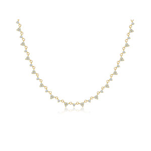 925 Silver Gold-Plated Zircon Geometric Pendant Necklace-MMN511