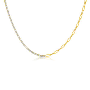 925 Silver Colorful Gradient Chain Necklace-MMN382/383/384