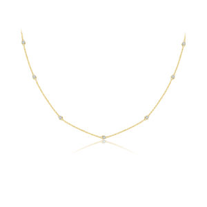 925 Silver Scattered Sparkle Station Necklace-MMN354