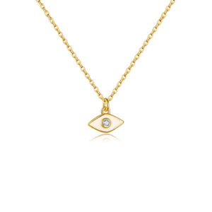 925 Silver Evil Eye Pendant Necklace-MMN281