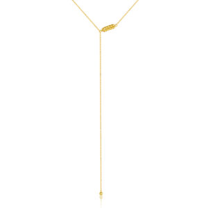 925 Silver Gold-Plated Lariat Y-Necklace-MMN629