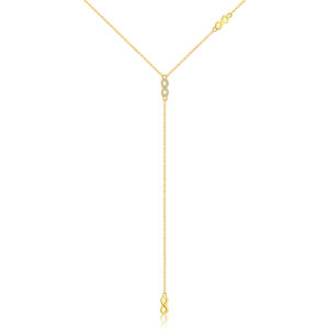925 Silver Gold-Plated Lariat Y-Necklace-MMN625
