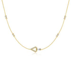 925 Silver Gold-Plated Geometric Charm Necklace-MMN603
