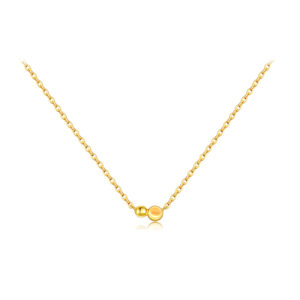 925 Silver Gold-Plated Turquoise Bead Charm Necklace-MMN600