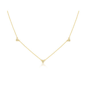 925 Silver Gold-Plated Zircon Multi-Pendant Necklace-MMN515