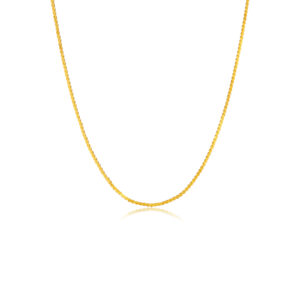 925 Silver Gold-Plated Simple Chain Necklace-MMN499