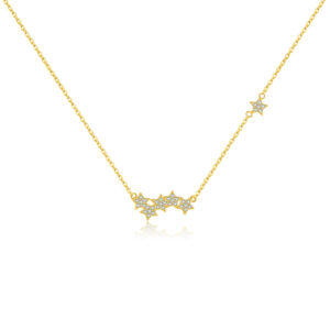 925 Silver Star Cluster Pendant Necklace-MMN406