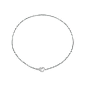 925 Silver CZ Tennis Chain Necklace with Toggle Clasp-MMN669