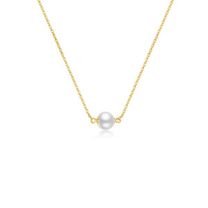 925 Silver Single Pearl Pendant Necklace-MMN353