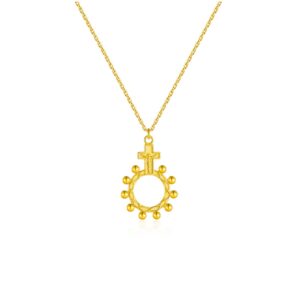 925 Silver Gold-Plated Zircon Sun Pendant Necklace-MMN483