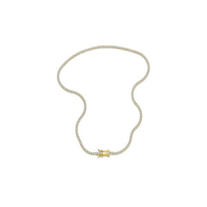 925 Silver 2mm Full-Diamond Wavy Tennis Necklace-MMN324