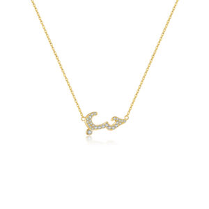 925 Silver Pave Arabic Calligraphy Necklace-MMN293