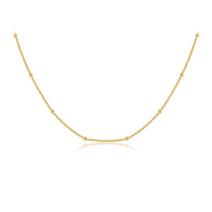 925 Silver Beaded Accent Chain Necklace-MMN288