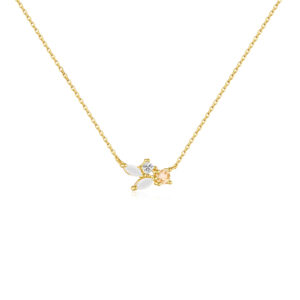 925 Silver Gemstone & Crystal Branch Necklace-MMN285