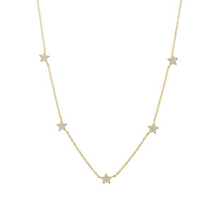 925 Silver Star Scattered Chain Necklace-MMN265