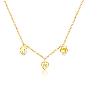 925 Silver Gold-Plated CZ Teardrop Dangle Y-Necklace-MMN654