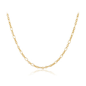 925 Silver Gold-Plated Paperclip Chain Necklace-MMN688