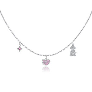 925 Silver Multi-Charm Pendant Necklace-MMN632