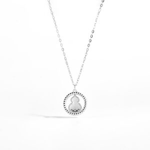 925 Silver Zircon Medallion Pendant Necklace-MMN545