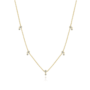 925 Silver Dainty Droplet Choker Necklace-MMN306