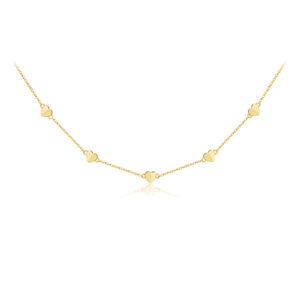 925 Silver Heart Link Choker Necklace-MMN283