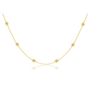 925 Silver Gold-Plated Beaded Pendant Necklace-MMN574