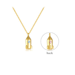 925 Silver Double-Side Capsule Pendant Necklace-MMN319