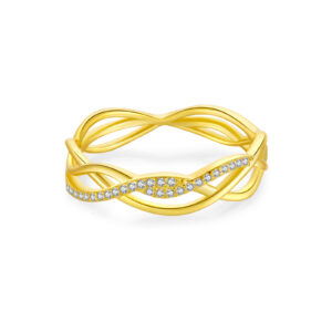 925 Silver Twisted Diamond Ring-MMR003