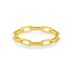 925 Silver Gold-Plated Link Chain Ring-MMR82
