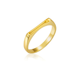 925 Silver Gold-Plated Geometric Bar Ring-MMR255