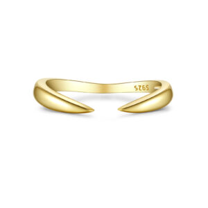 925 Silver Gold-Plated Smooth Open Band Ring-MMR317