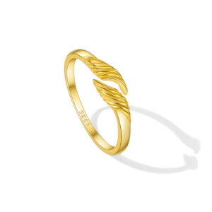 925 Silver Gold-Plated Wing Design Ring-MMR383