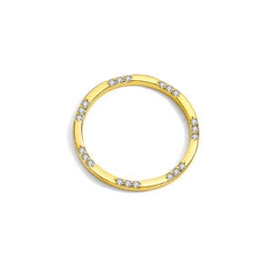 925 Silver Gold-Plated Half-Diamond Hoop Ring-MMR417