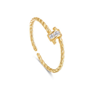 925 Silver Twisted Diamond Ring-MMR493