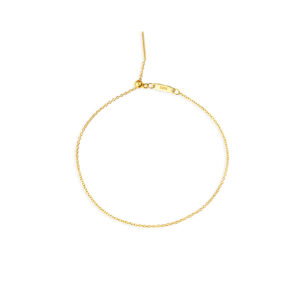 925 Silver Cross Chain Bracelet, Size Adjustable 18cm, Chain 2.5mm, Oblong Tag & Sliding Bead-MMB86