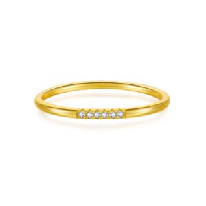 925 Silver Gold-Plated Pave Ring-MMR206