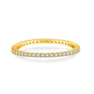 925 Silver Gold-Plated Pave Ring-MMR210