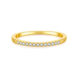 925 Silver Gold-Plated Pave Ring-MMR211