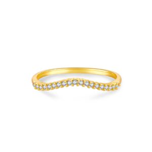 925 Silver Gold-Plated Pave Ring-MMR221