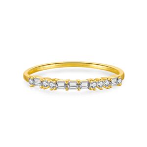 925 Silver Gold-Plated Baguette Ring-MMR225