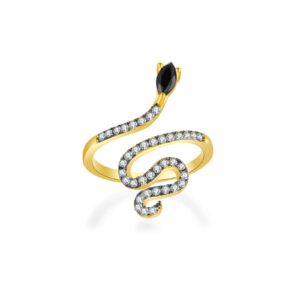 925 Silver Diamond Snake Ring-MMR236