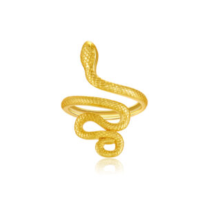 925 Silver Gold-Plated Coiled Snake Ring-MMR053