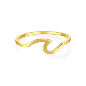 925 Silver Gold-Plated Wave Ring-MMR137