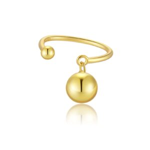 925 Silver Double-Ball Open Ring-MMR273