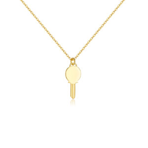 925 Silver Gold-Plated Minimalist Key Pendant Necklace-MMN177