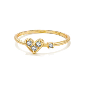 925 Silver Heart Diamond Ring-MMR497