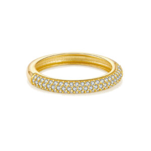 925 Silver Full Diamond Gold Ring-MMR500